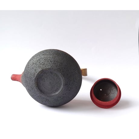 紅色彩　手付注器｜輪笠　伸好