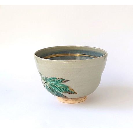 栃に百舌図　茶碗｜山本　雄次