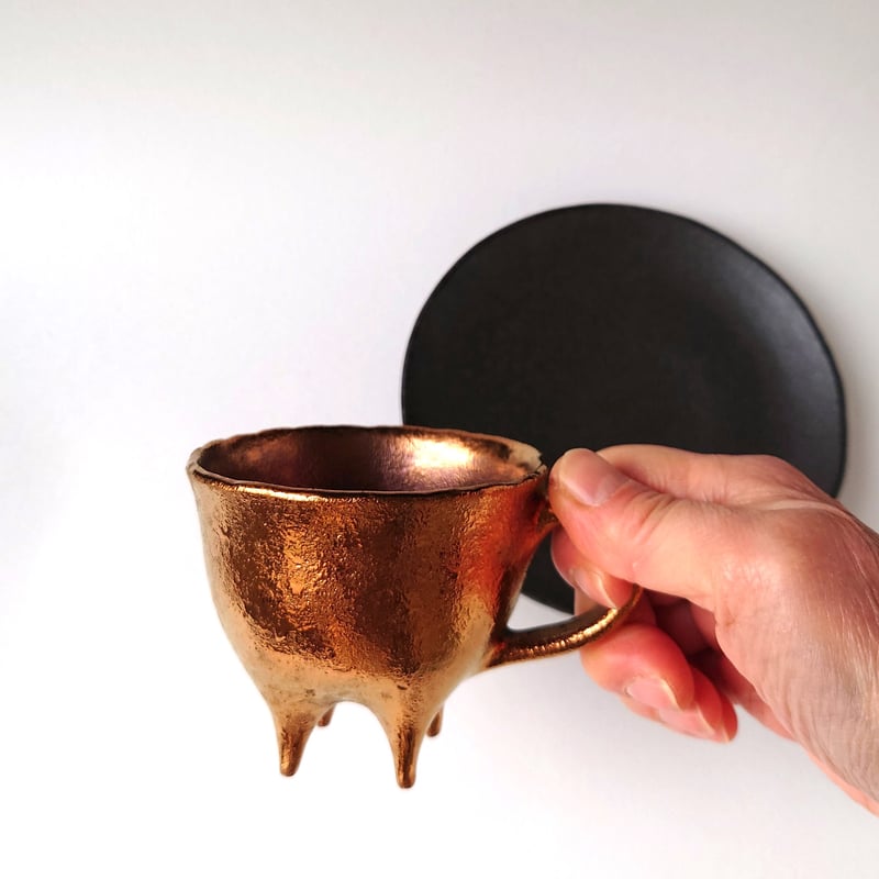 珈琲碗皿 四足 銅 珈琲碗皿｜番浦 匠 | ギャラリー洛中洛外