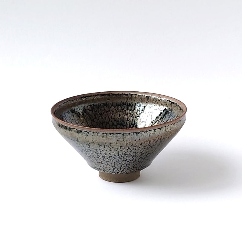 a165　天目油滴茶碗　定一　茶道具　茶道　古物　古美術　茶碗 桶谷定一『天目茶碗』単品(油滴天目・鼈甲天目・菊花天目