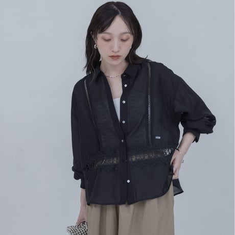 レーストリミングシアーヘムシャツ
