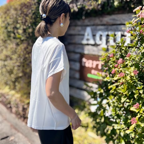 オーガンジー刺繍ロゴTシャツ