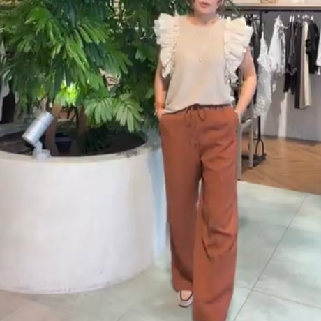ショルダーフリルサマーニット