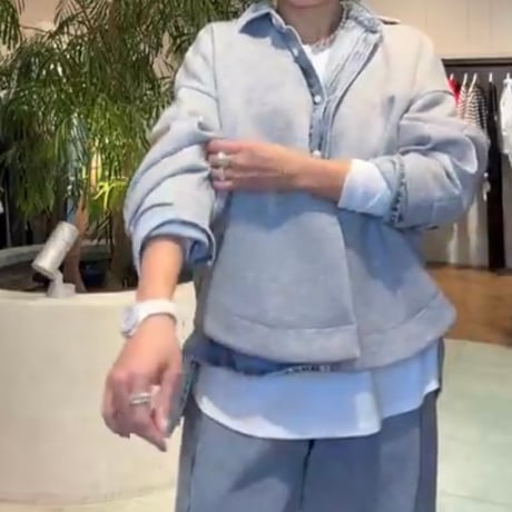 ボンディングノーカラージャケットブルゾン
