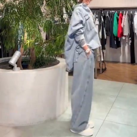 ワイドデニムシャツ