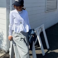 カット＆布帛ウェービーラッフルカットソー