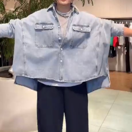 ワイドデニムシャツ