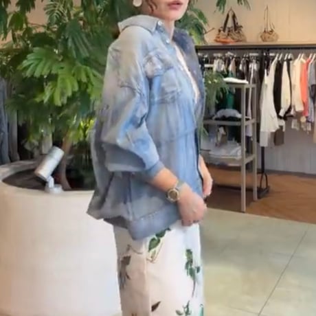 シアーデニム風シャツ