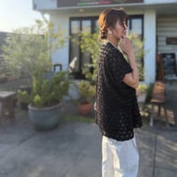 フレンチスリーブジャガードブラウス
