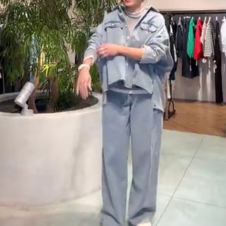 ワイドデニムシャツ