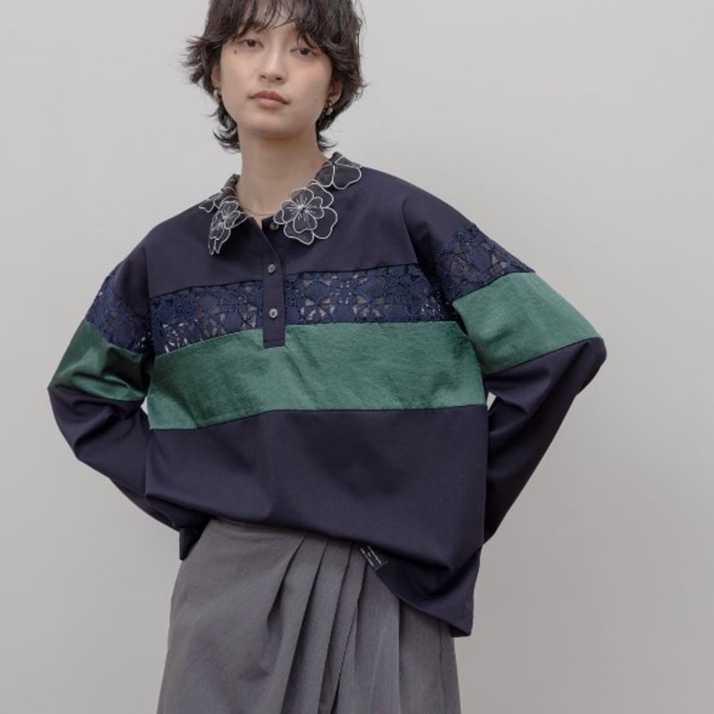 コットンベロアポロラガートップス コットンベロアポロラガートップス（ポロシャツ）｜Eimee Law