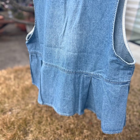 タックペプラムデニムベスト