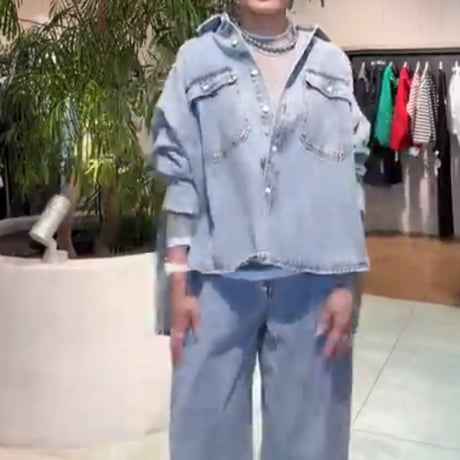 ワイドデニムシャツ