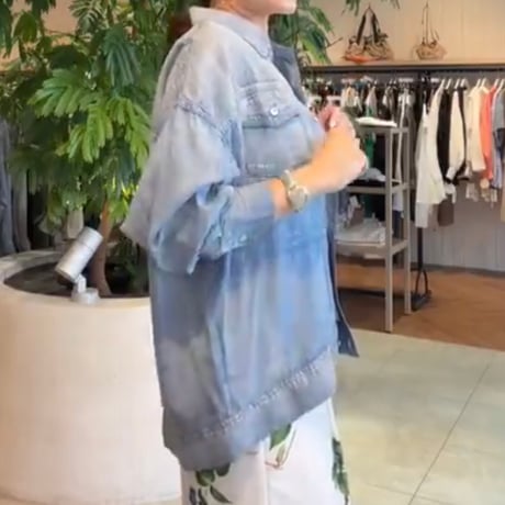 シアーデニム風シャツ