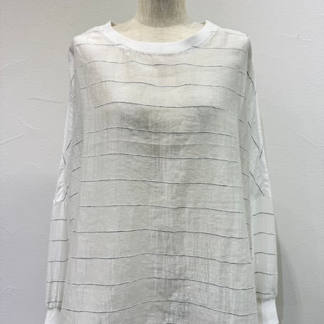 グロッシーシアーボーダーブラウス