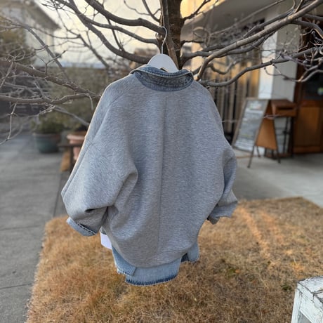 ボンディングノーカラージャケットブルゾン