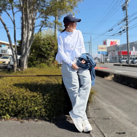 カット＆布帛ウェービーラッフルカットソー