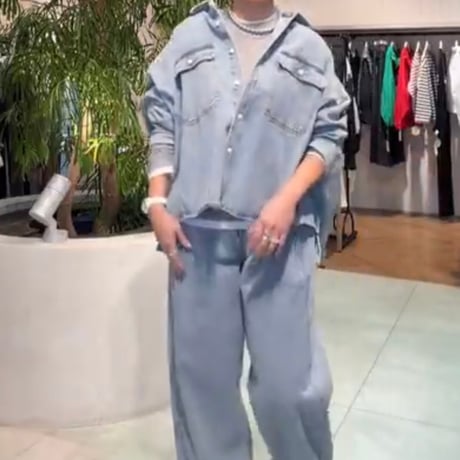 ワイドデニムシャツ