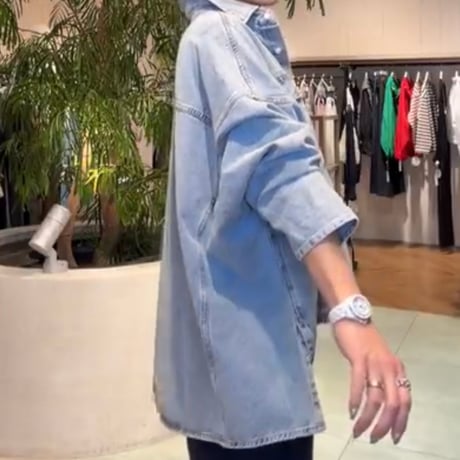 ワイドデニムシャツ
