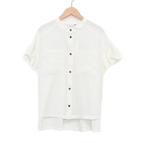 ECOウェザー×シアーチェックパフブラウス