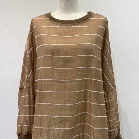 グロッシーシアーボーダーブラウス