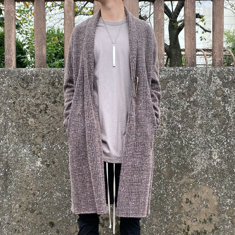 Houndstooth Shawl Collar Knit Coat／KAZUYUKI KUM