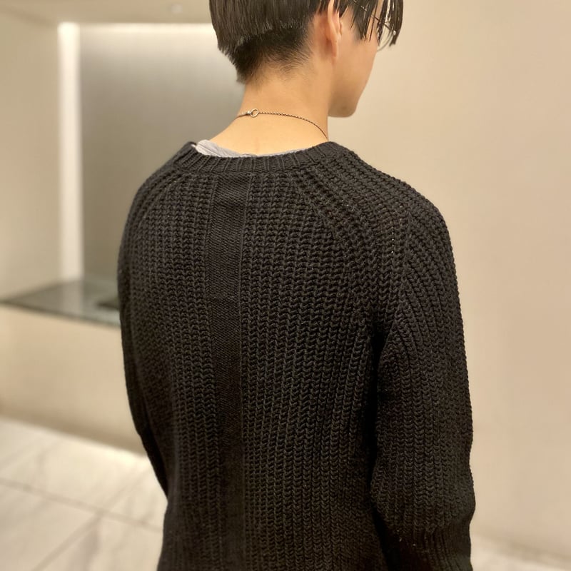 Rick Owens 14FW ウール　Vネックニット【L】薄手　ダークダスト Rick Owens 14FW ウール Vネックニット【L】薄手 ダークダスト