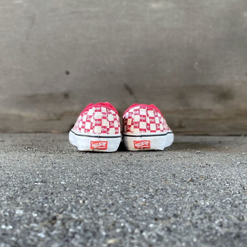 Vans x supreme on sale authentic red checker logo