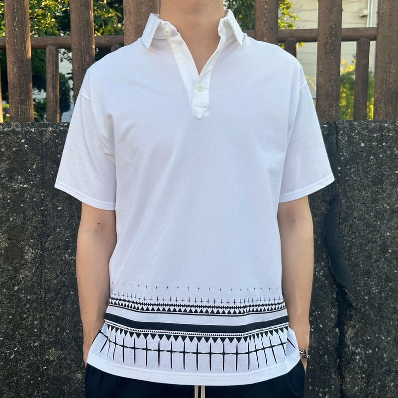 10 SS】Geometric Pattern Polo Shirt／yoshio kubo...