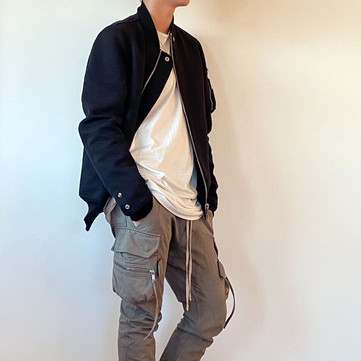 Rick Owens リックオウエンス 18AW CARGO JOG RU18F1390-LBS ドローストリングスウェットカーゴジョグパンツ ブラック