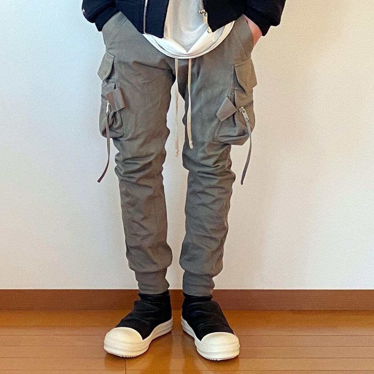 Rick Owens リックオウエンス 18AW CARGO JOG RU18F1390-LBS ドローストリングスウェットカーゴジョグパンツ ブラック