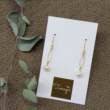 淡水パールマーキスリングピアスゴールド