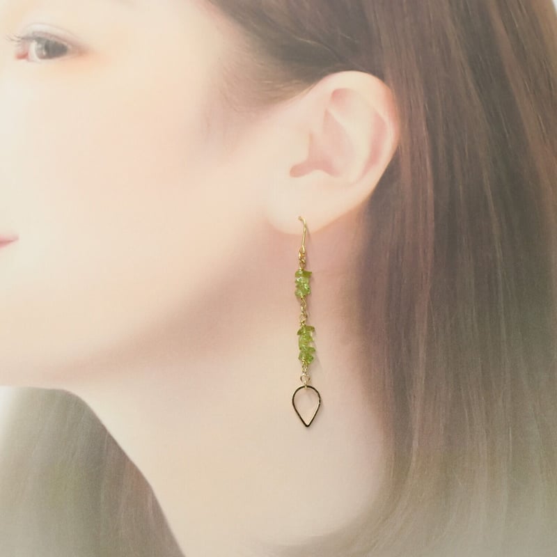 ペリドットチェーンドロップピアス | Tunagu ペリドットチェーンドロップピアス | Tunagu