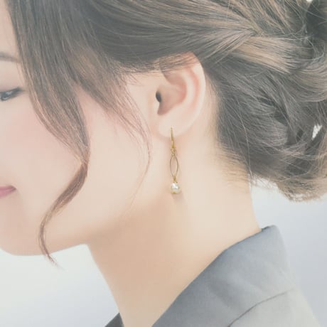 淡水パールマーキスリングピアスゴールド