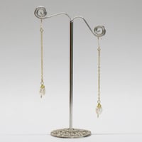 一粒淡水パールロングピアスゴールド