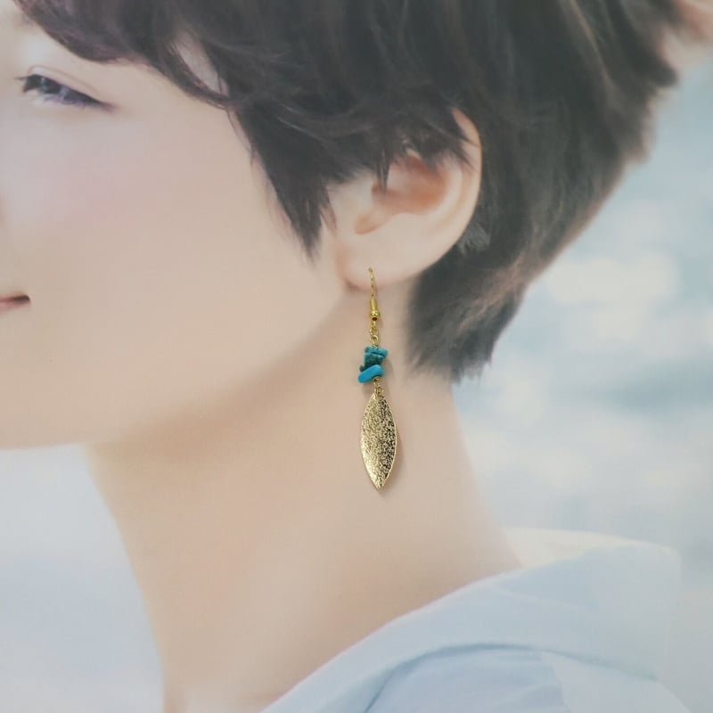 最終価格【極美品】プリュイリーフヘアピアスゴールド 楽天市場】24K 純金 ピアス【リーフ】【フープピアス
