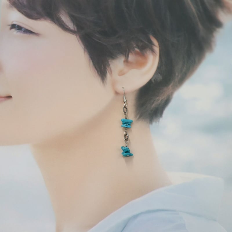 トルコ石シルバーリングパーツピアス | Tunagu トルコ石シルバーリングパーツピアス | Tunagu