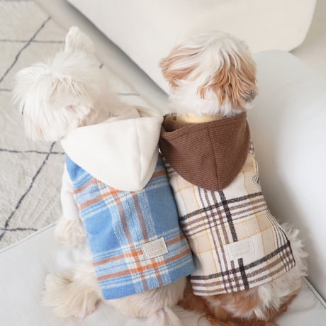 [DURANG RURANG] CHECK HOOD VEST