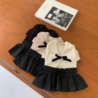 【予約】Velvet Ribbon Dot Dress（F001）