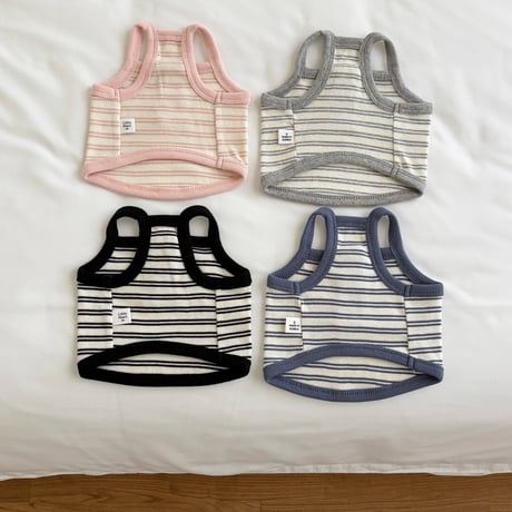 【予約】All Day Button Striped Sleeveless（L001）