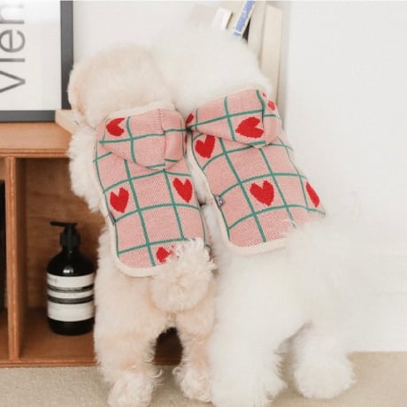 [ SSFW ] My Little Check Heart Poncho