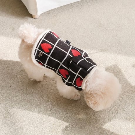 [ SSFW ] My Little Check Heart Poncho