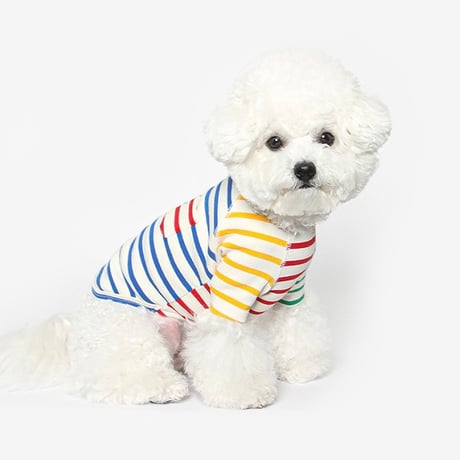 ［TUSTUS］Stripe Dog T-shirt