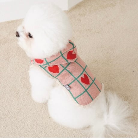 [ SSFW ] My Little Check Heart Poncho