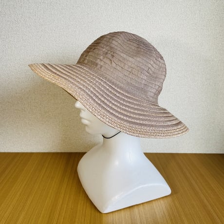 神戸　maxim    麦わら帽子風　つば広帽子.