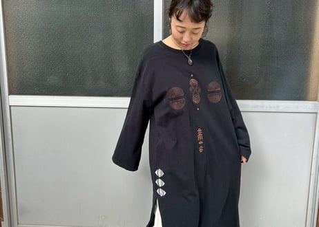 トライバル刺繍×シャツワンピース　-アップサイクル古着-