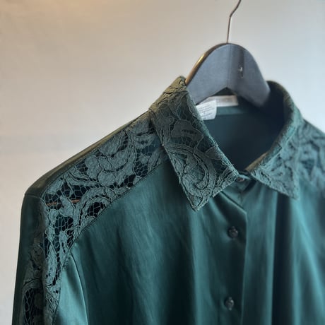 made in italy switch lace shirt green
