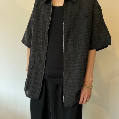 90's zip-up pleats shirt
