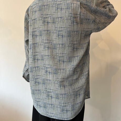 90's "絣柄" long sleeve shirt