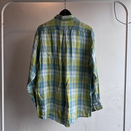 90's j.crew  linen check shirt